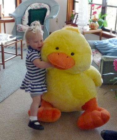 Our little cutie with her new friend, Duckie