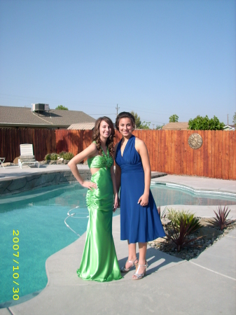 My oldest (in green) ready for senior prom