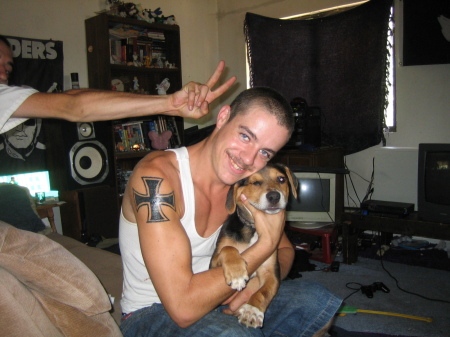 Nathan with his dog Sid - 20 yrs
