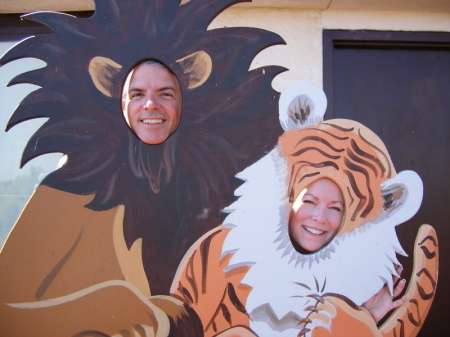 Trent and Cheryl playing at wildlife sanctuary