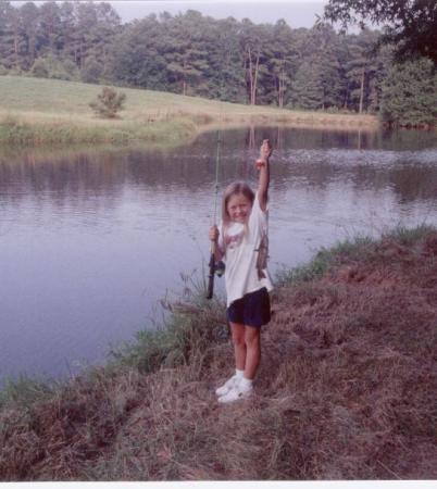 Vanessa fishing at our farm