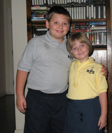 Grandkids, Jacob and Madison on 1st day of school 2007