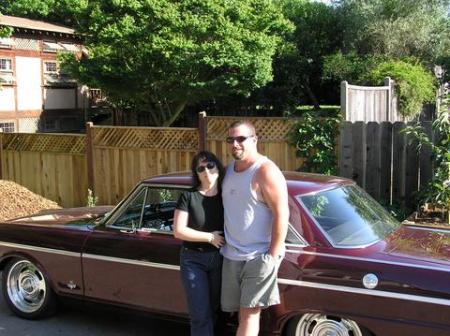 My husband, Dean and I with our '65 Nova