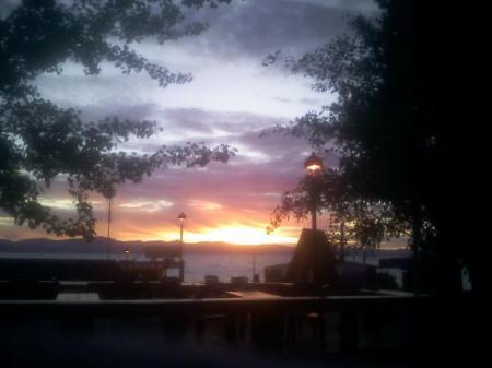 Lake Tahoe beach, east shore sunset