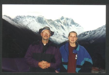 Theo and Daughter Rachel, with Mt. Everest