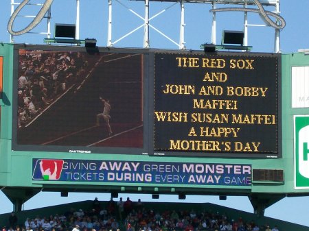 Mother's day at Fenway Park