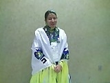 Carolyn IN her Fancy Shawl dance outfit..