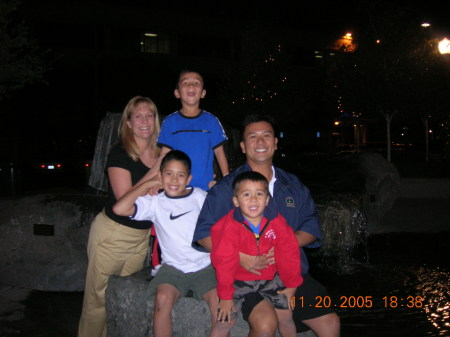 My family.  Husband Dominic,  Alex 11, Nikolas 6, and Gregory 4