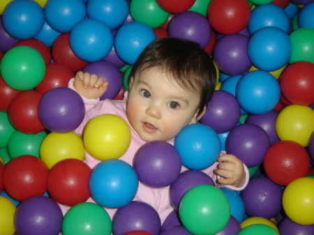maddie in the ball pit at my gym