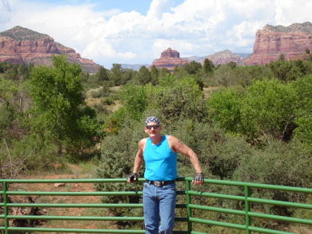 Clay with Sedona in the back ground.