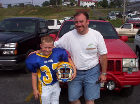 My son Mason and I at his Football game 9/2006