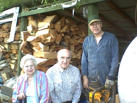 This is Mom & Dad visiting Donna & I  when we were still on the lake. We enjoyed 3 fireplaces, so I was constantly working on my firewood.