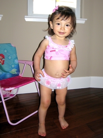 Julia in her newest bikini. 17 months old.