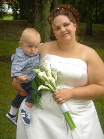 My godson and me on my wedding day
