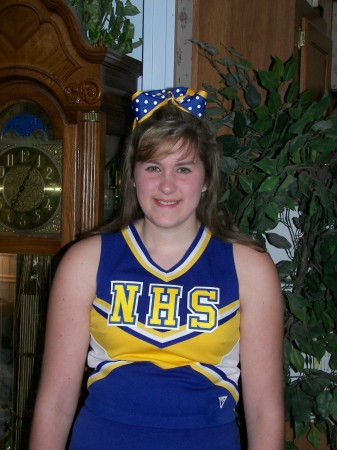 Kayla's first day as a freshman cheerleader.