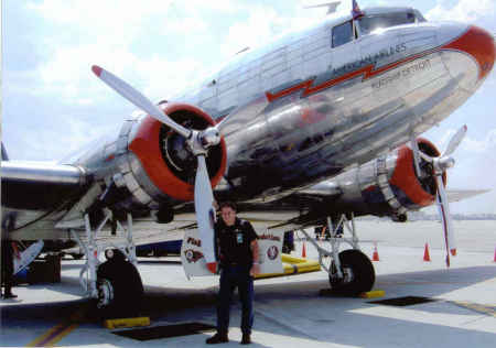 The restored American Airlines vintage plane in Miami 2006.