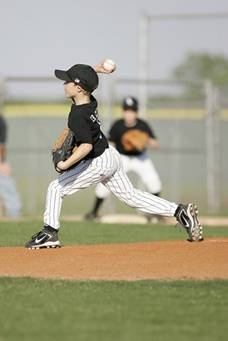 my son throwing a pitch