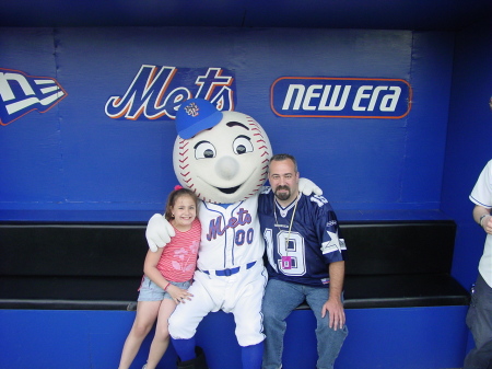 my daughter Nicole and I at Shea Stadium with Mr Met
