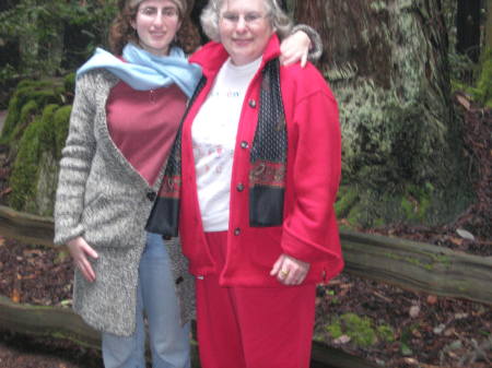 Merrie and her daughter in Muir Woods