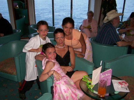 Me and my kids on the cruise ship