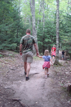 My youngest and I walking