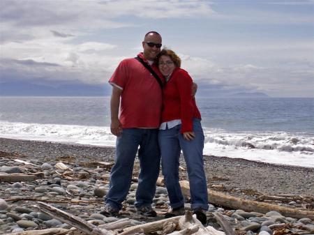 My husband and I at Dungeness Spit