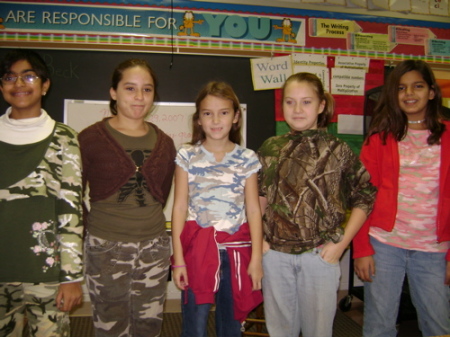 Breana, 2nd left, with class friends
