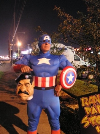 captain aamerica  meets sadam hussein