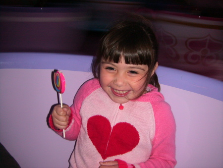 Mikayla on the Teacups - Disneyland 2008