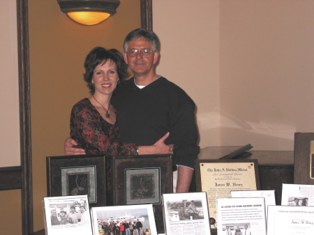 My wife and me at my retirement party