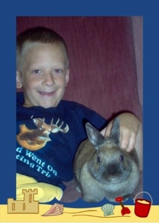 Jeffrey and his rabbit, Amy!