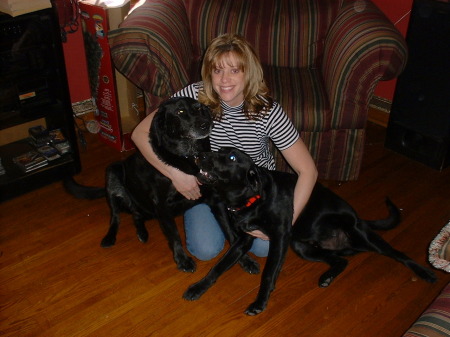 Sandy with our Dogs 2002