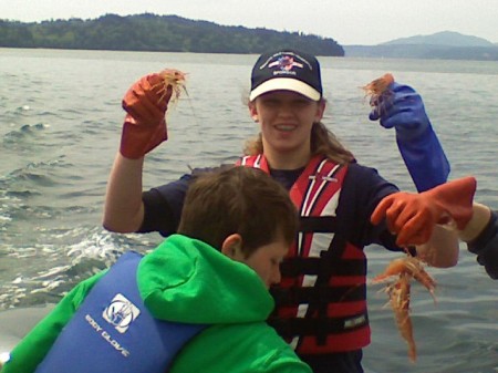 Kids Shrimping in the Sound
