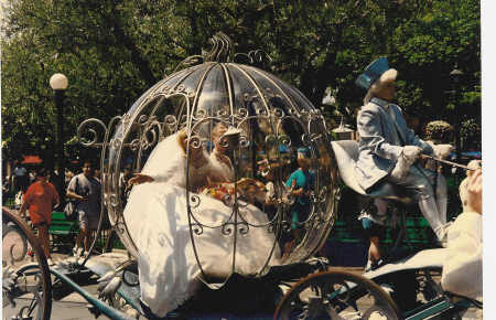 Dusty arrives in Cinderella's Coach