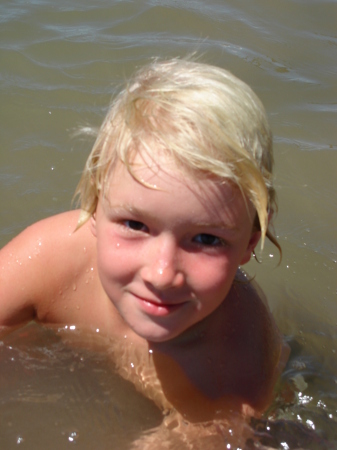 My son Corey in 8/06 at the river.  Hes 8 years old.