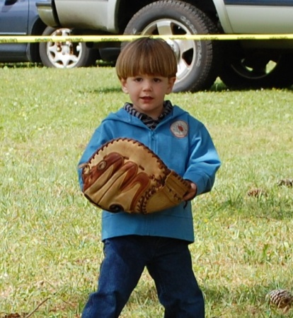 Bradin playing ball