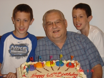 Gene and twin grandsons, Jacob and Dylan