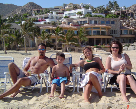 The fam in Cabo (rental behind us)