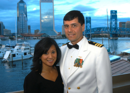 With my wife during a Navy Dinner in downtown Jacksonville