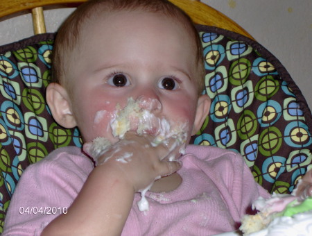 eating her cake