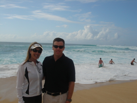 My husband Brad and I on the North Shore in Hawaii