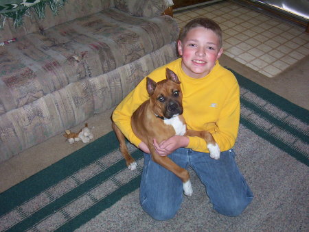 Jeremy and Champ our Boxer