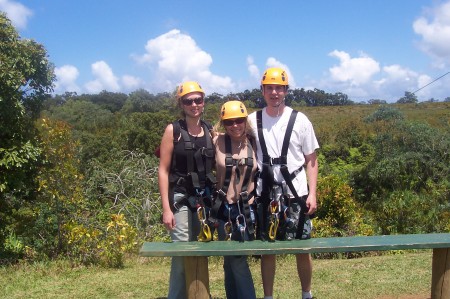 With my step-kids - zip-line adventure!