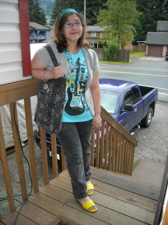 Krysty heads to her first day in high school