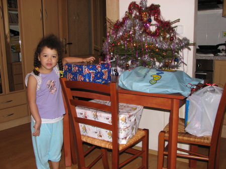 my daughter at xmas morning