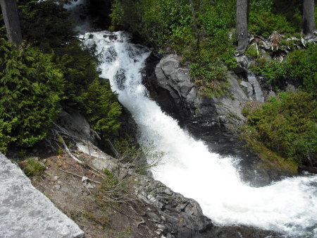 Water falls off Mt. Rainier
