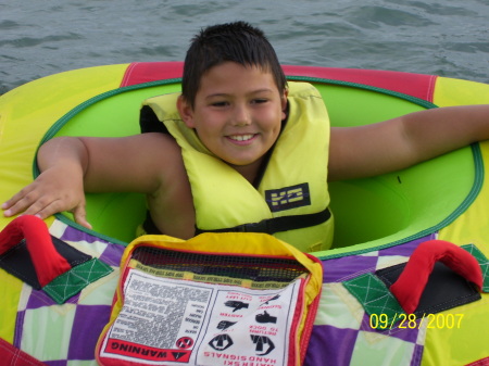 Jacob's First Innertube ride Sept 2007