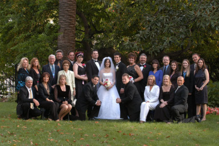 family shot, adam and christy's wedding