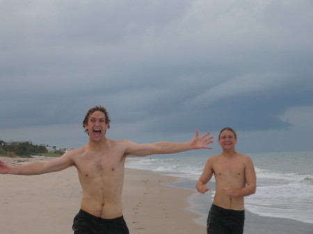 Zach & Scott running on our Beach