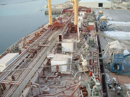 unloading USAID grain cargo in Port Sudan